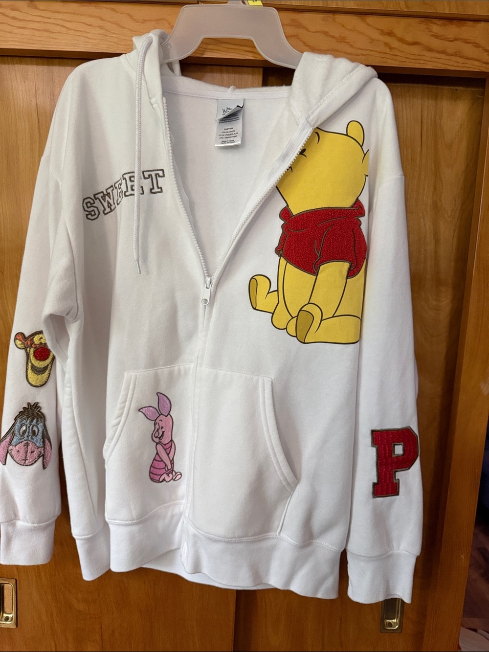 White Winnie the Pooh Zip Hoodie Jacket
